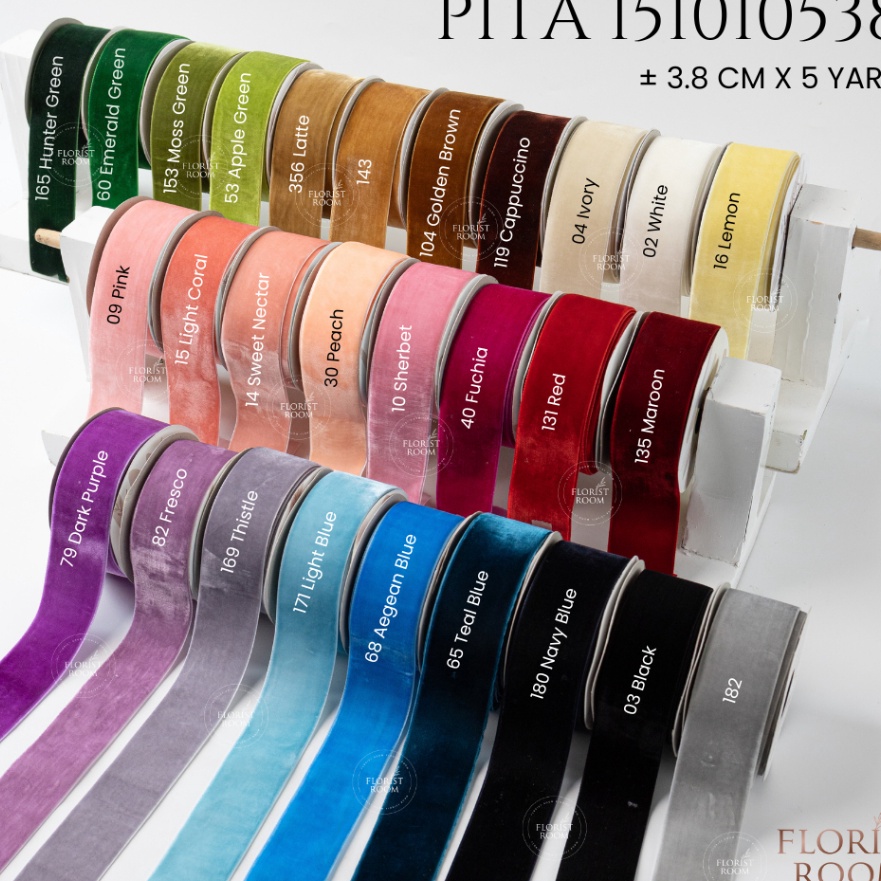 

FG2 Pita 1511538 38cm x 5yard Velvet Ribbon Beludru