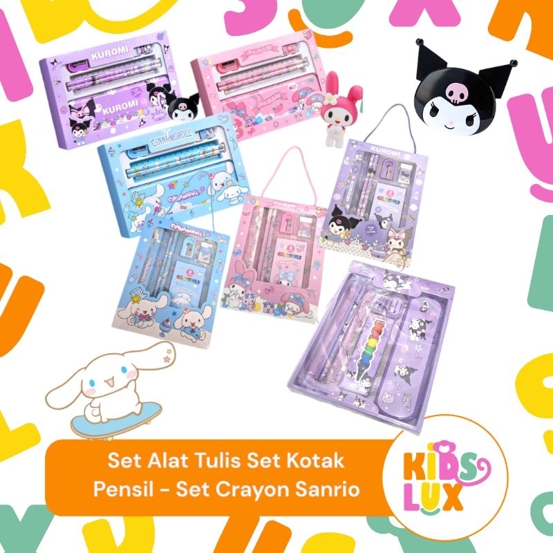 

Kotak Pensil Anak Stationery / Alat Tulis Set Crayon Motif Sanrio Kuromi, Cinnamoroll, My Melody