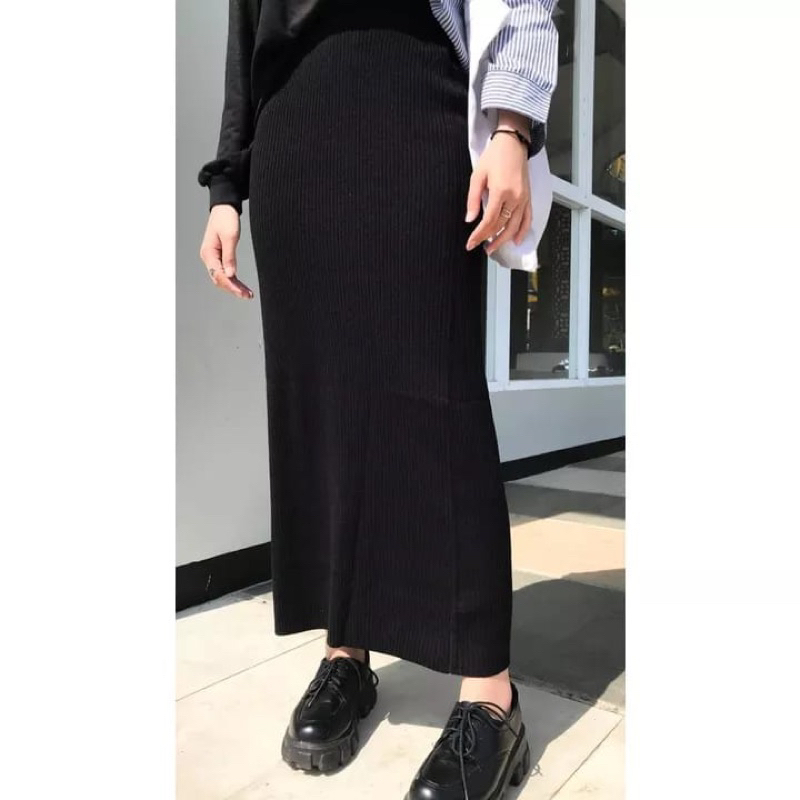 ROK SPAN PANJANG/ROK RAJUT PANJANG / KNIT RAJUT PREMIUM