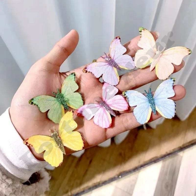 Kupu - kupu (5pcs) NEW MODEL bahan dekorasi buket bunga , kue , ulang tahun dll