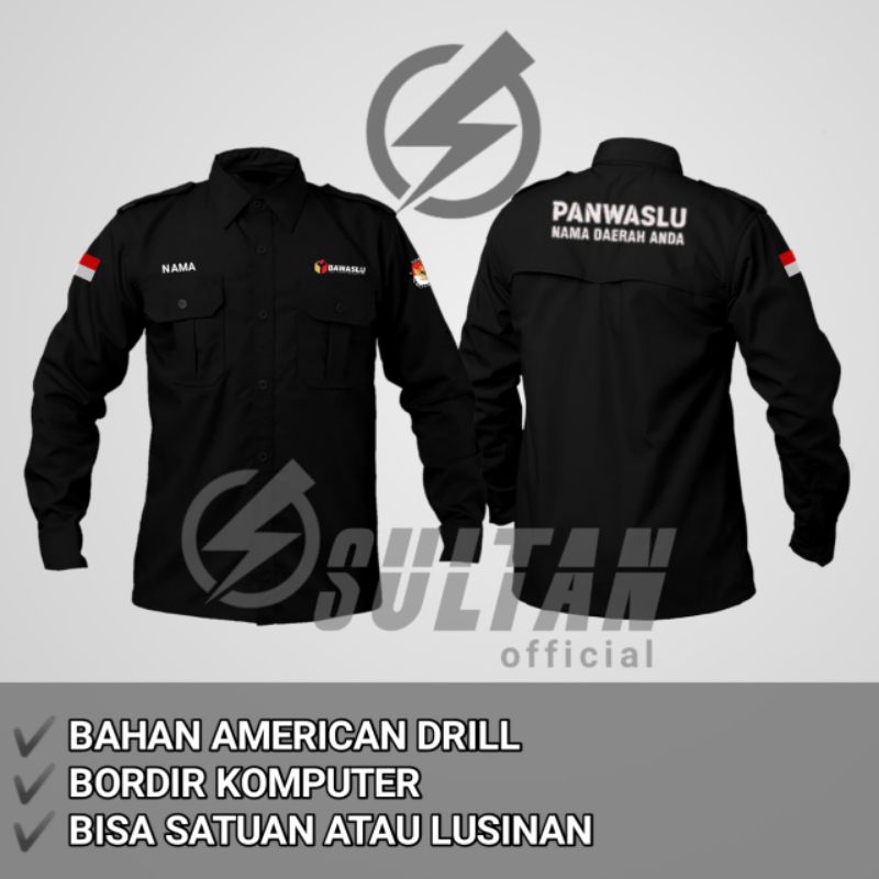 Baju kemeja kpps kemeja panwaslu kemeja bawaslu kemeja pemilihan suara PDL/PDH custom satuan atau lu