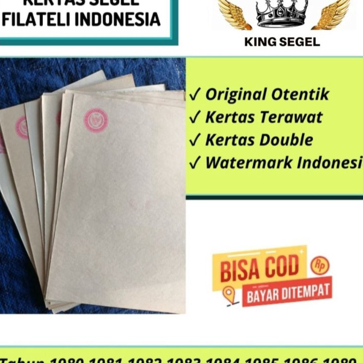 

HJ6 Kertas Segel Tahun 198 1981 1982 1983 1984 1985 1986 1989 Double Asli