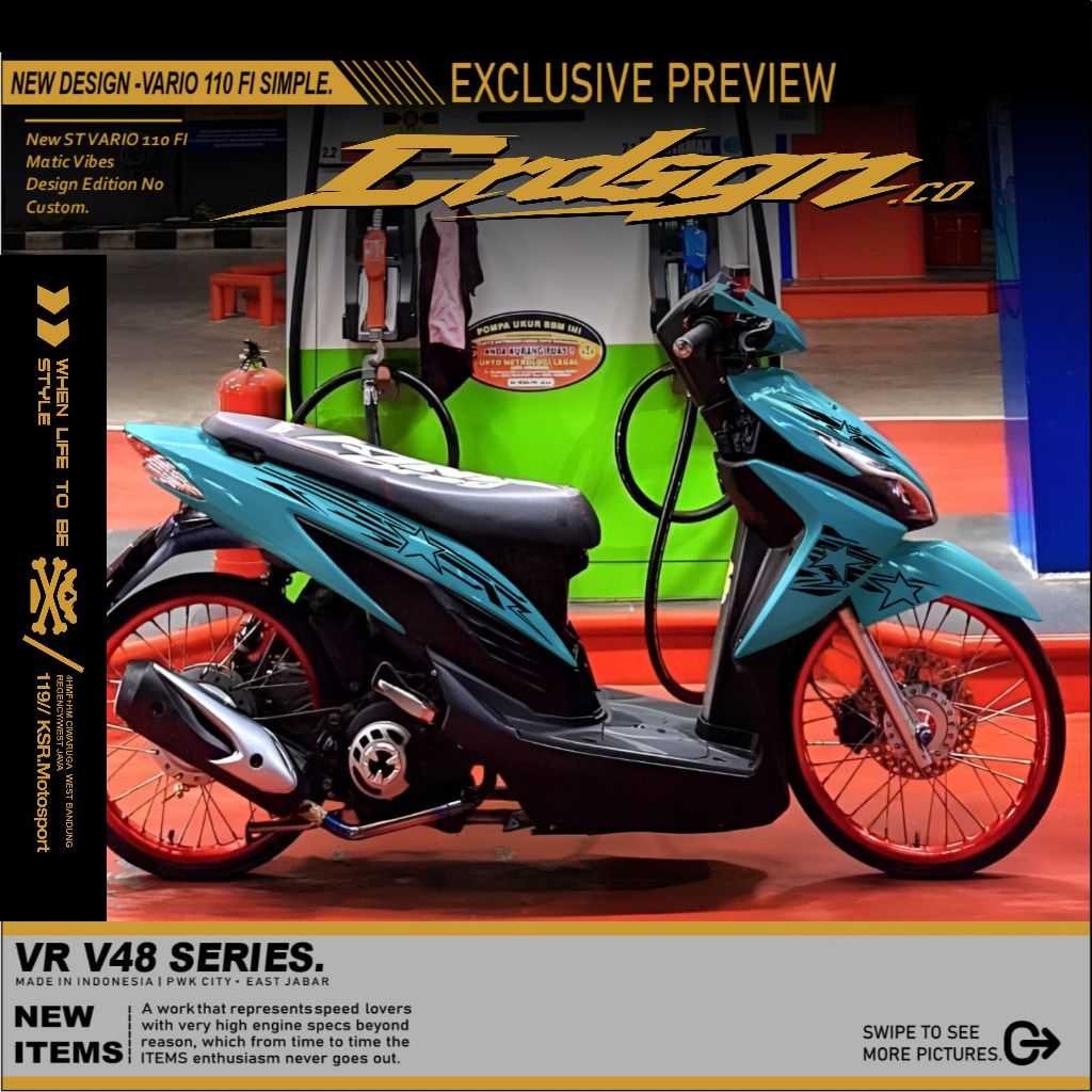 CUTTING STICKER STRIPING VARIASI VARIO 110 FI CW BINTANG STAR DESAIN COPY TRANSPARAN STYLES