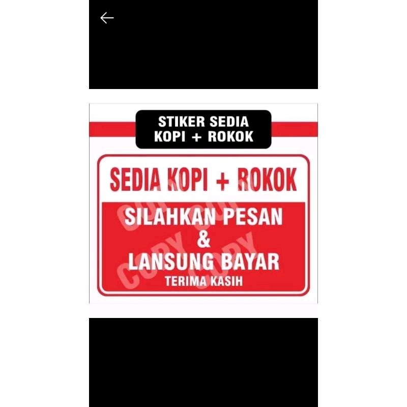 

STIKER JUAL KOPI & ROKOK UKURAN 40X40CM ( BAHAN ANTI AIR )