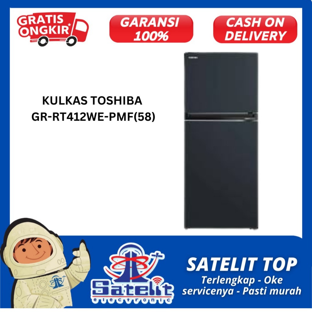 KULKAS / REFRIGERATOR / LEMARI ES / TOSHIBA GRRT412WE-PMF(58)