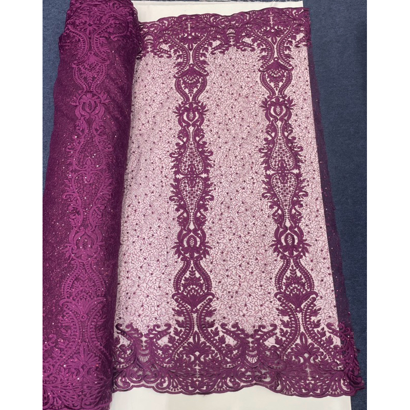 tille bordir sapto elisaab/tille tulle bordir bunga sapto  with spangle sequin payet 1tone /seragam 