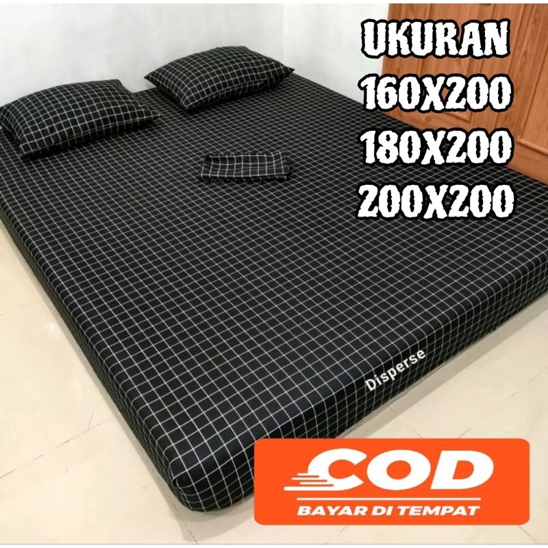 SPREI MOTIF AESTHETIC UKURAN 160X200,180X200,200X200 / SPREI KOTAK HITAM / SPREI MOTIF KOTAK KOTAK /