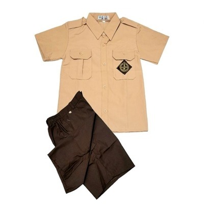 PAKAIAN SERAGAM ANAK SEKOLAH SD SETELAN PRAMUKA PENDEK LAKI LAKI BAHAN SUPER ADEM