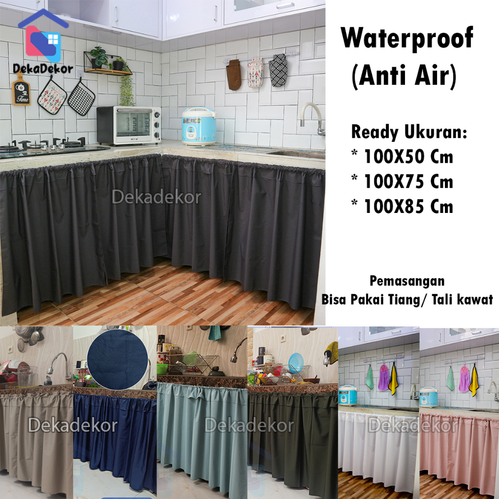 Gorden Kolong Dapur Waterproof Anti Air Polos