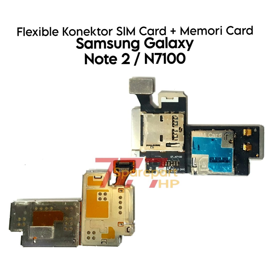 Flexible + Frame Konektor SIM Card Memori Card Samsung Galaxy Note 2 / N7100 / GT-N7100 / GT-N7105 /