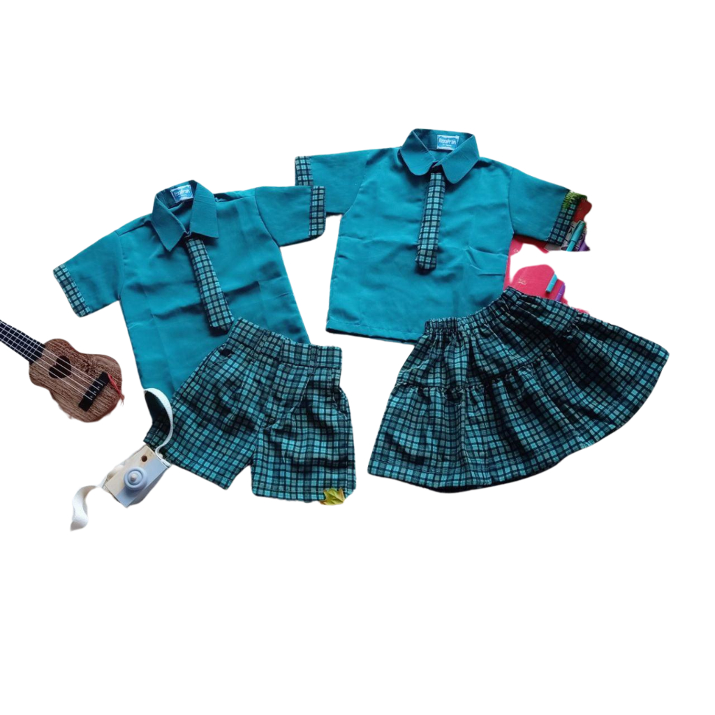 Baju Anak PAUD Setelan Seragam Anak Paud Nasional Warna Tosca