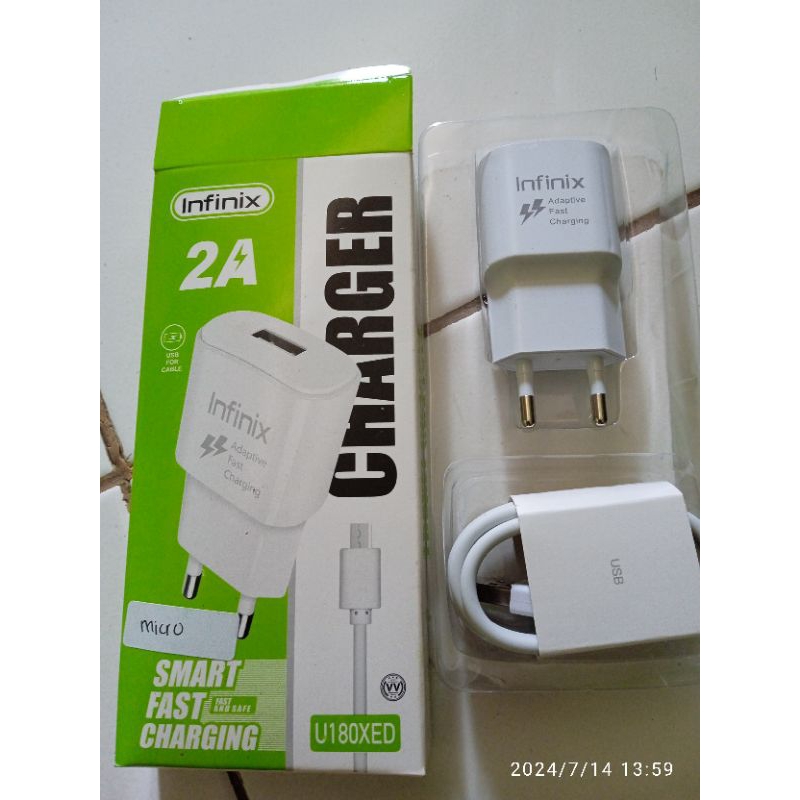 CHARGER CASAN HP INFINIX HOT 11 PLAY MICRO USB ORI