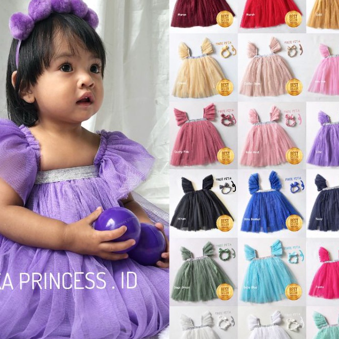 KF7 Gaun Pesta Anak Perempuan 1 Tahun Import Warna Lilac Rok Tutu Anak Cewek 12  18 Bulan Sage Dress