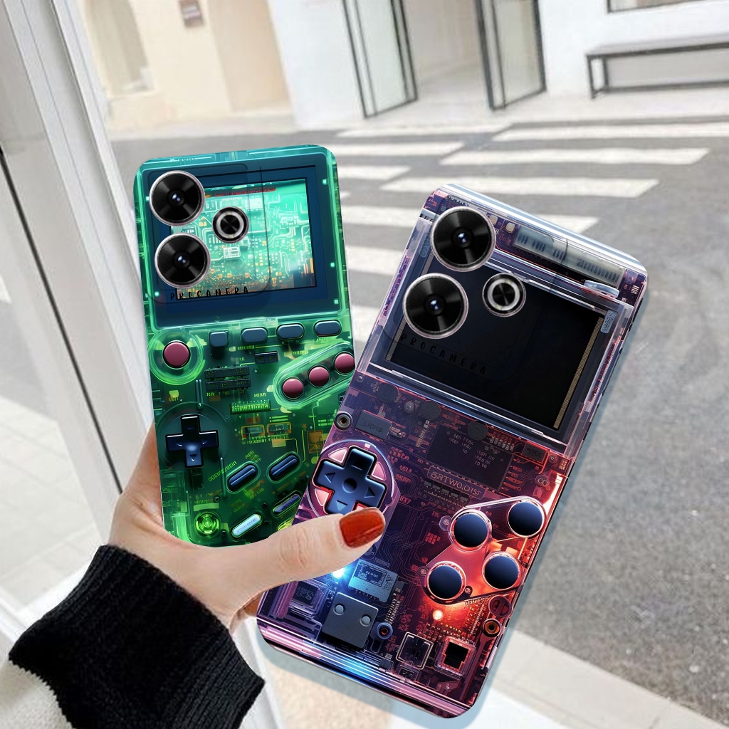 Case Xiaomi Redmi 13 4G/Poco M6 4G Fashion Case Motif GameBoy Softcase Macaron Protect Camera Kesing