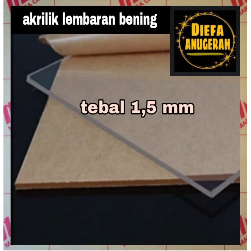 Akrilik bening 1,5mm 15x45/Acrylic lembaran bening 1,5mm