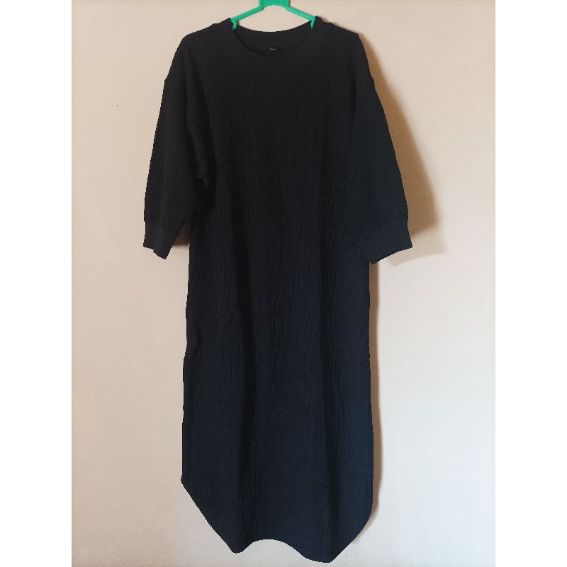 Gaun/dress/Tunik Waffle lengan 7/8 Uniqlo Preloved