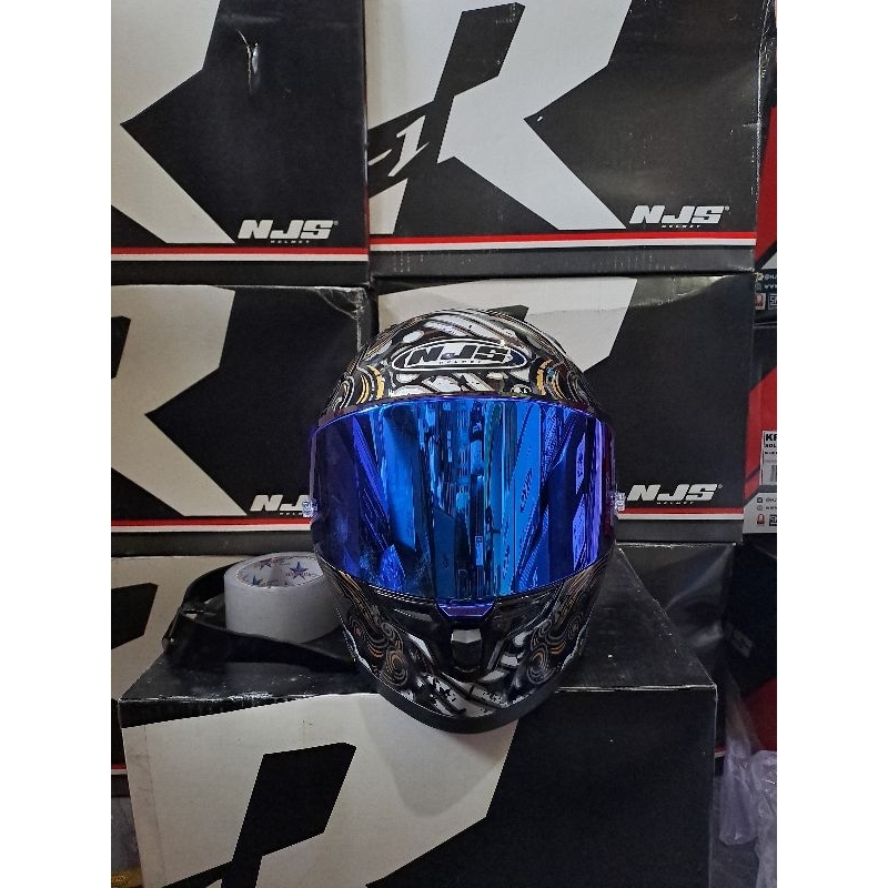 HELM NJS ZX-1R  ARJUNA GLOSSY PAKET GANTENG