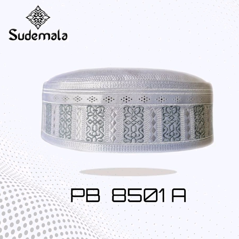Songkok Sudemala/ Songkok Haji Putih PB 8501/ Kopyah/ Peci/ Songkok TINGGI 8 cm