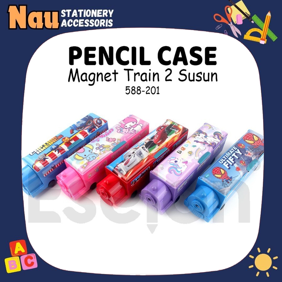 

TEMPAT PENSIL ANAK MOTIF KERETA API / Kotak Pensil Magnet + Plastik Kereta 2susun 588-201