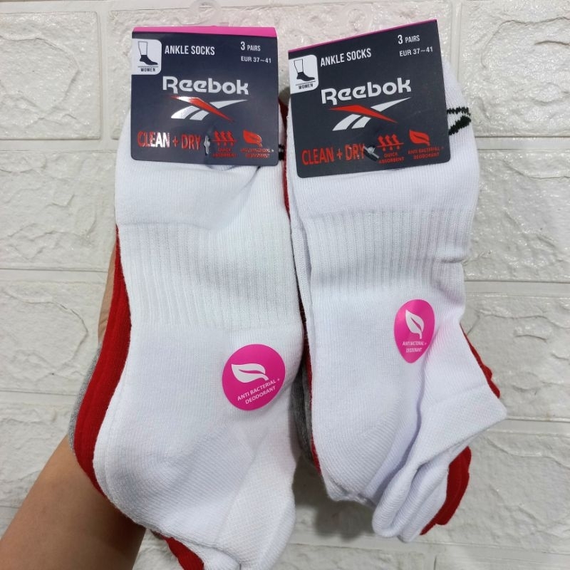 Kaos Kaki Reebok Women 3 Pasang - Reebok Ankle Socks | Kaos Kaki Reebok | Kaos Kaki Cewek