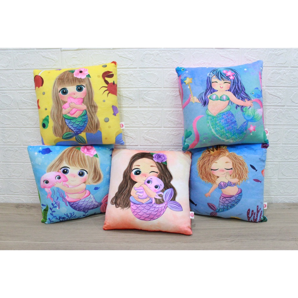 GEBYAR PROMO Bantal Kotak Mermaid Putri Duyung  Bantal Sofa Mermaid Putri Duyung