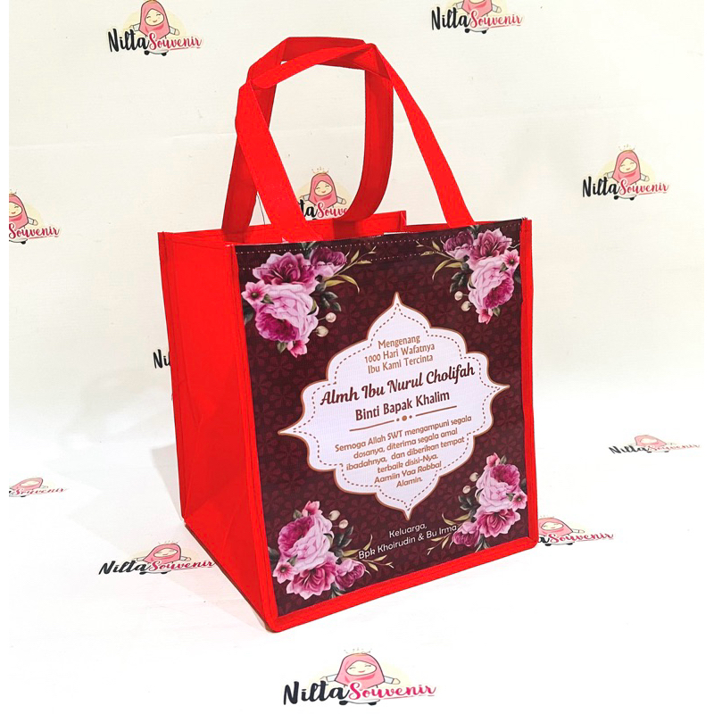 Tas Souvenir Hajatan Haul 40 Hari 100 Hari Kematian Tas Custom Masuk Box 20x20