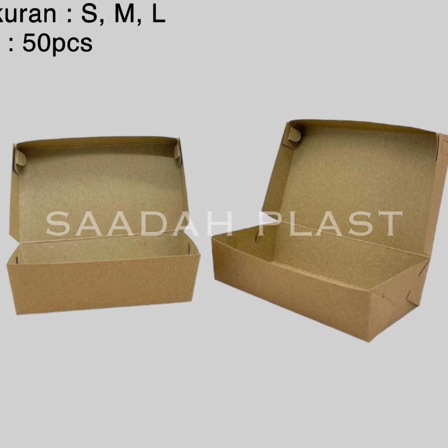 

Hematku ISI 5 Paper Lunch Box Craft Kertas Kraft Coklat Laminasi Size S M L