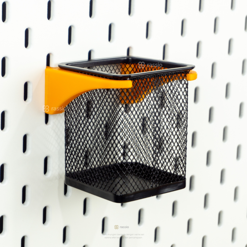 Square Pen Basket Holder For Pegboard / Holder Keranjang Besi Tempat Pensil Persegi Untuk Pegboard