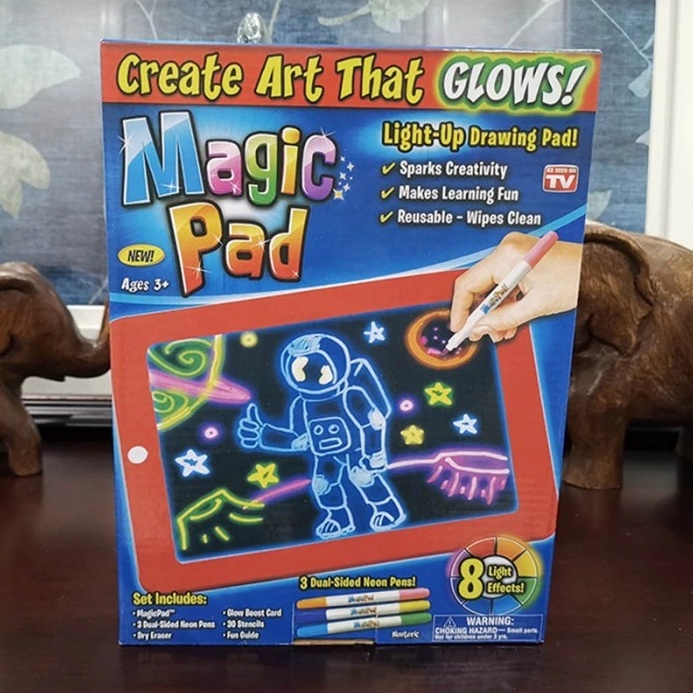 

EKSTRA PROMO Edukasi Anak Buku Gambar Anak 3D Ada Lampu LED Magic Drawing Pad