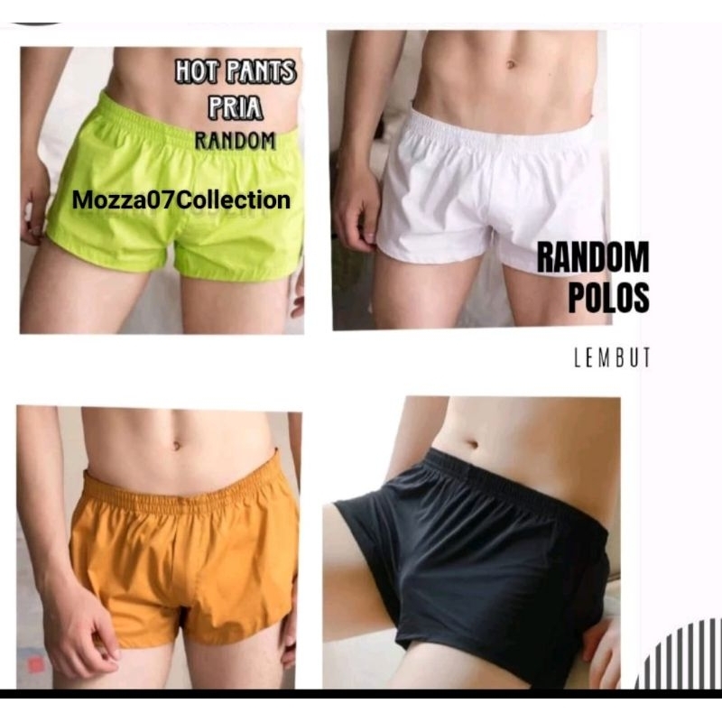 Hotpants Pria Unisex ( PAKET ISI 3 PCS ) Celana Dalam | Celana Tidur | Celana Santai POLOS RANDOM