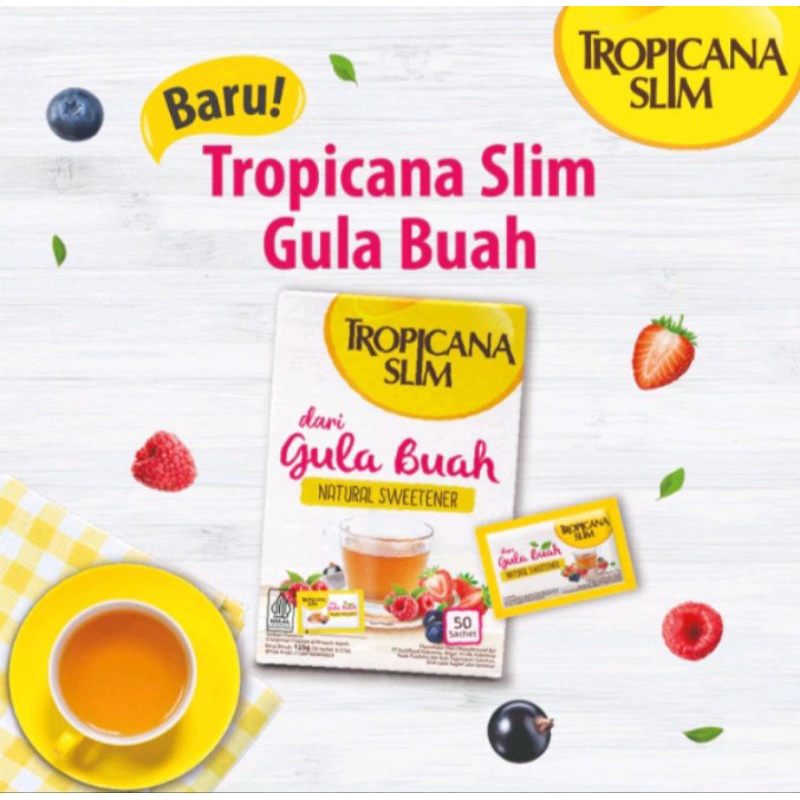 

Tropicana Slim Gula Buah 125g isi 50 sachets / Aman untuk diabetesi