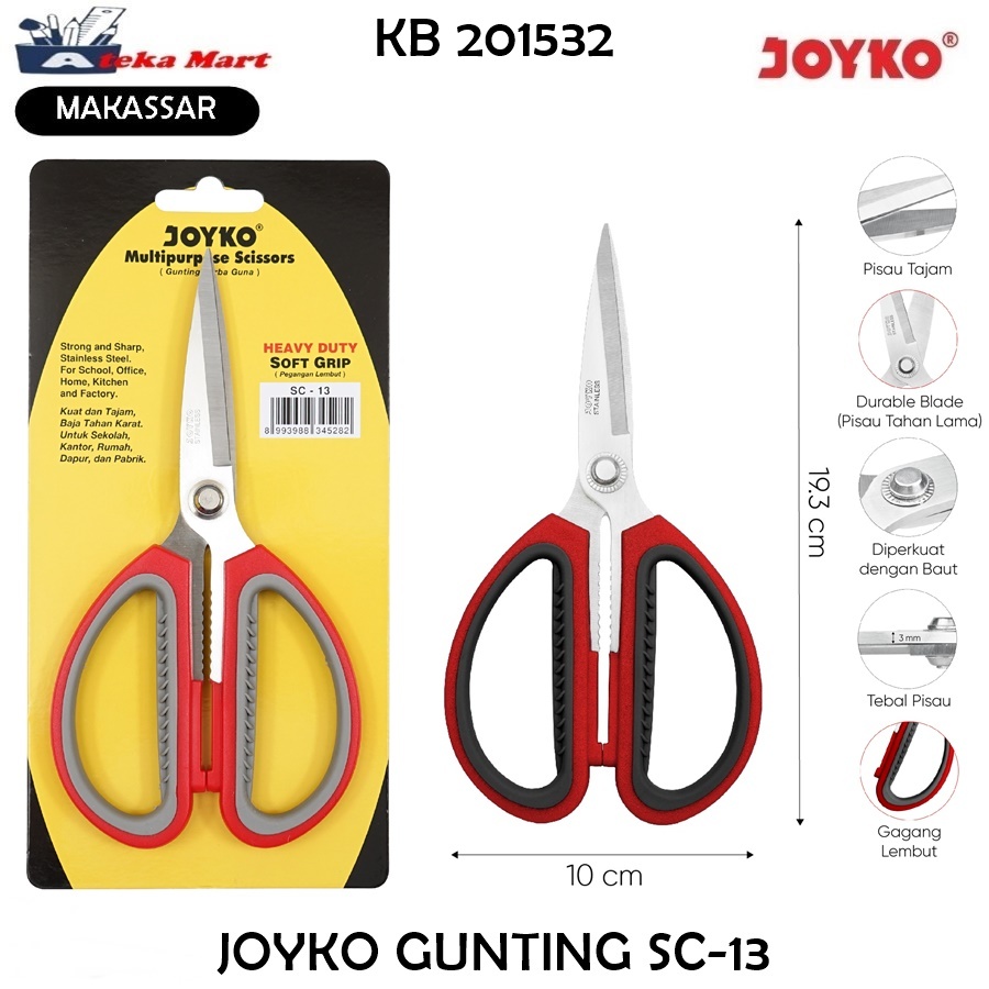 

[1 PCS] JOYKO SCISSOR SC-13/GUNTING DAPUR/GUNTING SERBA GUNA