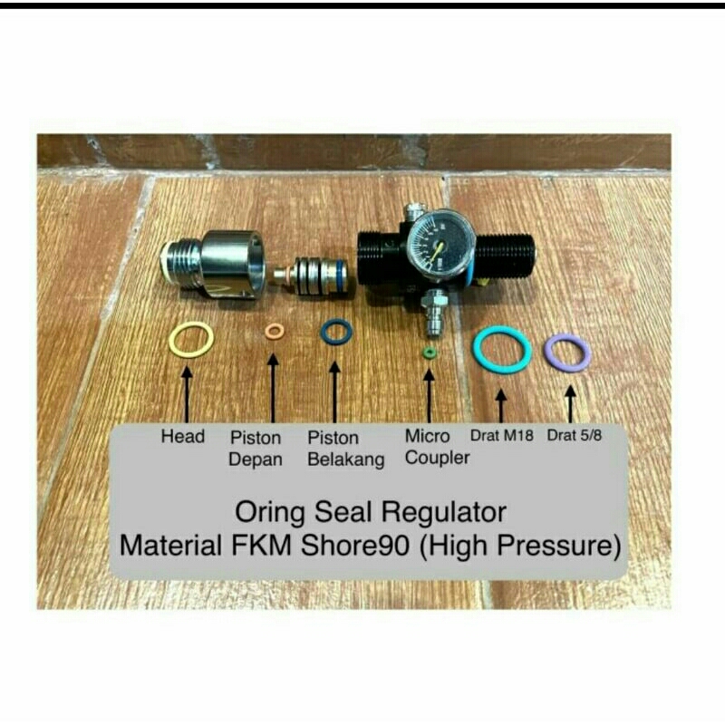oring set regulator M18 dan 5/8 berbahan FKM shore 90 import / oring set regulator / sil set regulat