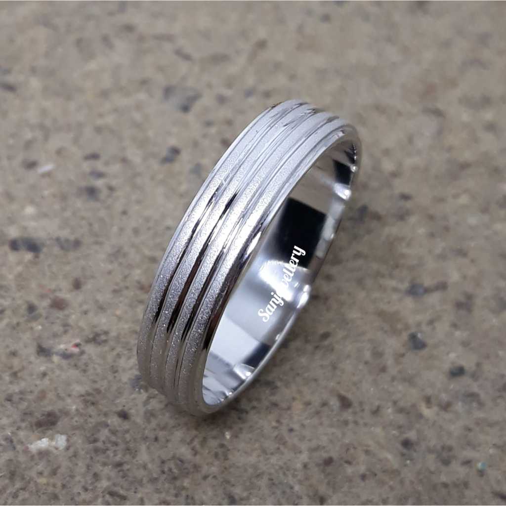 [P305] Cincin Nikah Pria Perak 950 Asli Bersertifikat – Tunangan Kawin Lamaran SAN950