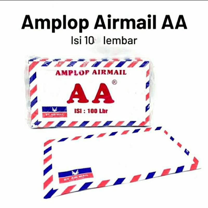 

amplop AA airmail Kecil Isi 10 lembar