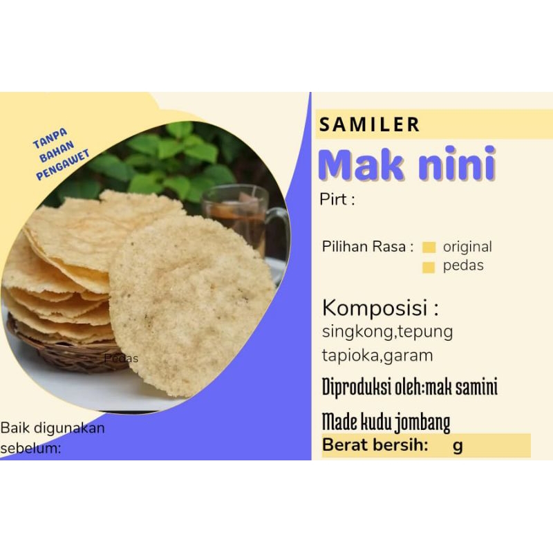 

Keripik samiler " Mak nini