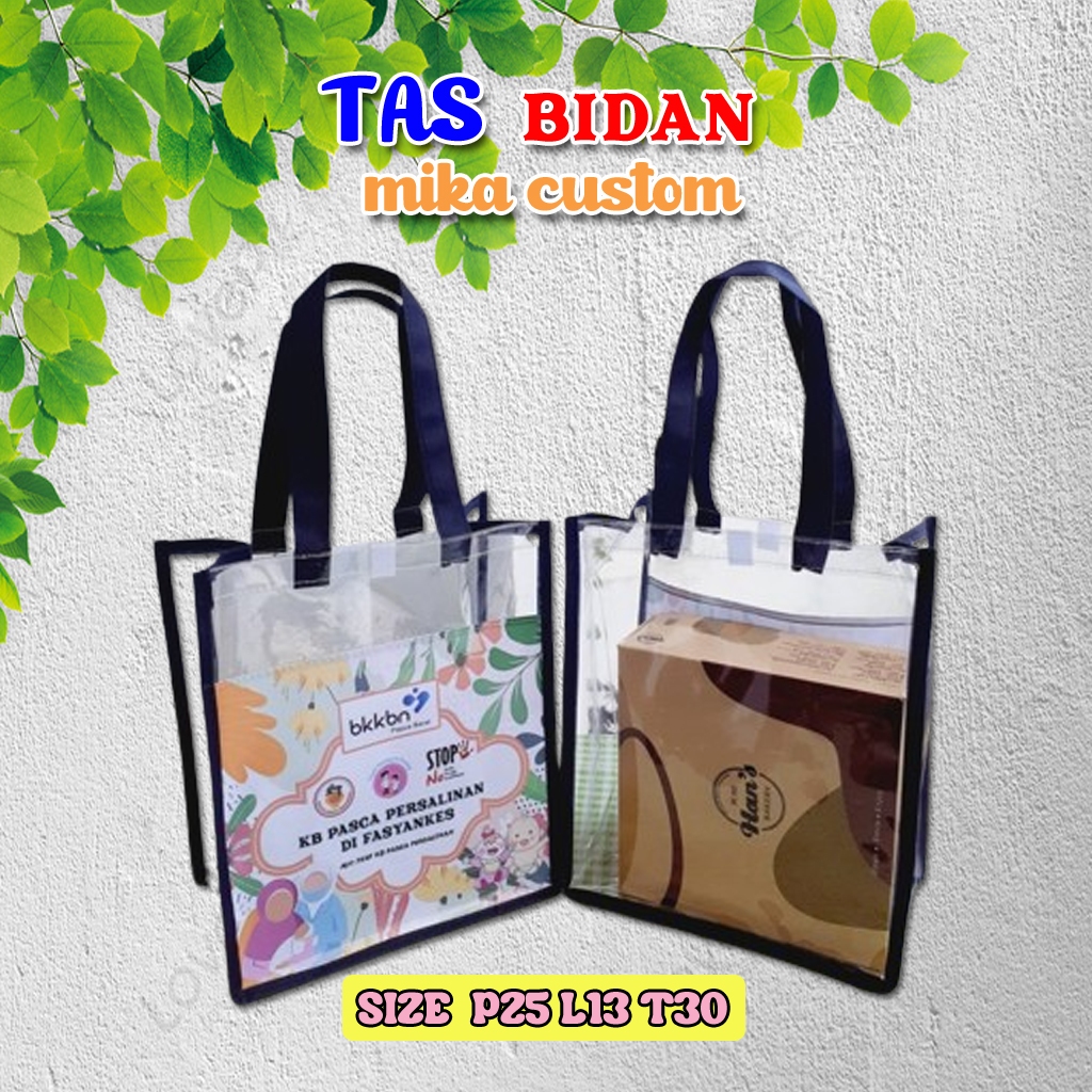 

Tas souvenir Persalinan Puskesmas Partus Bidan Custom Bahan mika Tebal