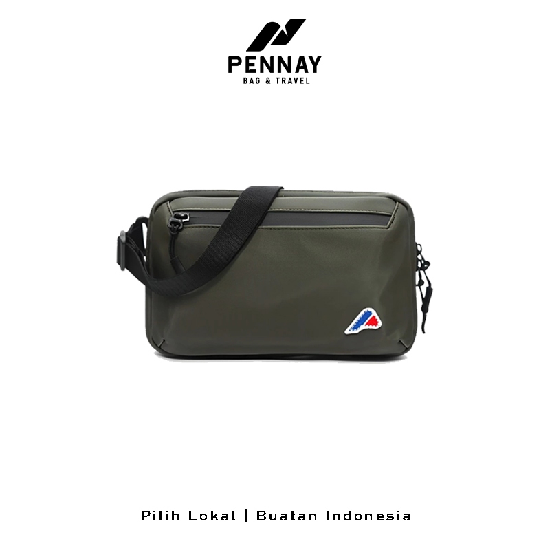 Pennay Man Lunox - Tas Selempang Waterproof Pria, Slingbag Crossbody Unisex Stylish & Casual Army