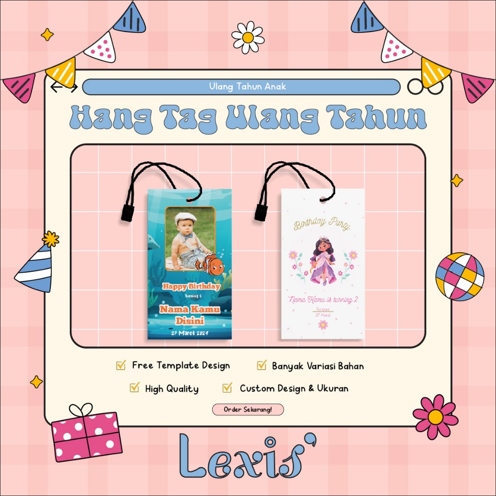 

Hang Tag Birthday Ulang Tahun Anak Anak - Label Souvernir - Bingkisan - Label Baju - Cetak Hangtag Baju - Hang Tag custom