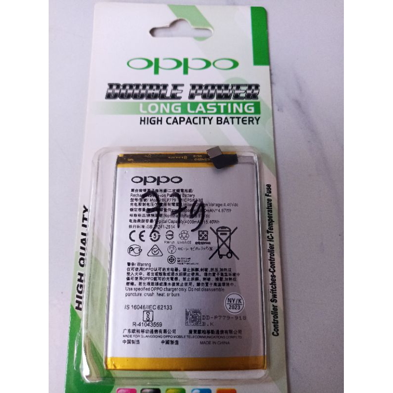 BATU BATRE BATERAI BATTERY BATREK BLP779 BATU BATRE HP OPPO A92/RENO 4F ORI 95%