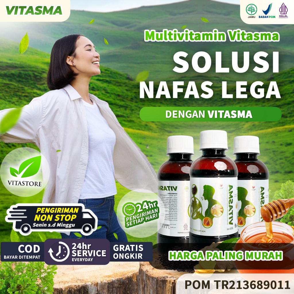 [PAKET 3 BOTOL] Madu Vitasma - Obat Batuk Sakit Tenggorokan Madu Vitasma Bronkhitis Batuk Menahun Se