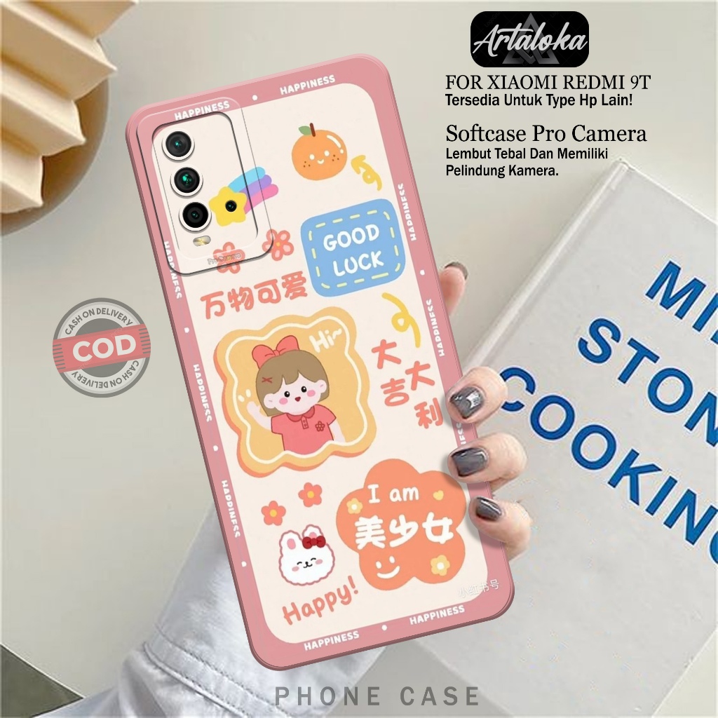 Softcase Hp Xiaomi Redmi 9T Fashion Case Kartun Case Xiaomi Redmi 9T Silikon TPU Pro Camera Casing X