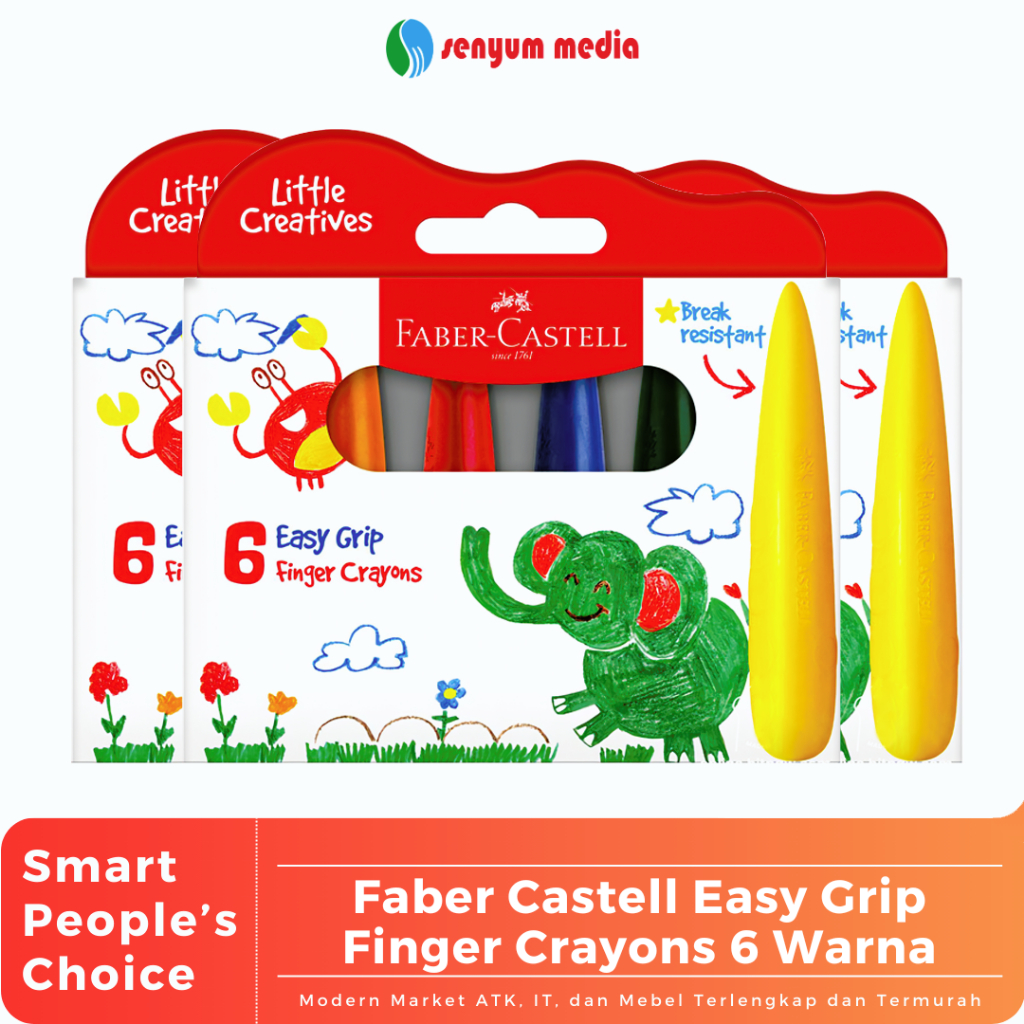 

Faber Castell Easy Grip Finger Crayons 6 Warna (1 Pcs) (S:PCS)