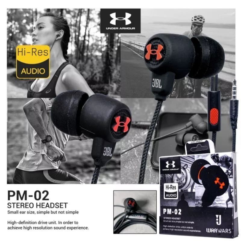HEADSET JBL ORI 100% kualitas Premium Handsfree Hi-Res Audio JBL PM-02 Stereo Headset / Earphone J W
