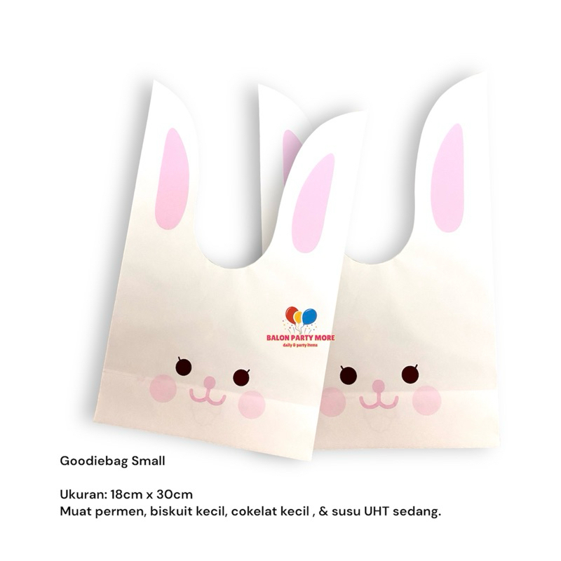 

(SMALL KELINCI PINK2 ISI 5 LBR) Plastik Bingkisan Ikat / Bingkisan Snack Ikat Murah