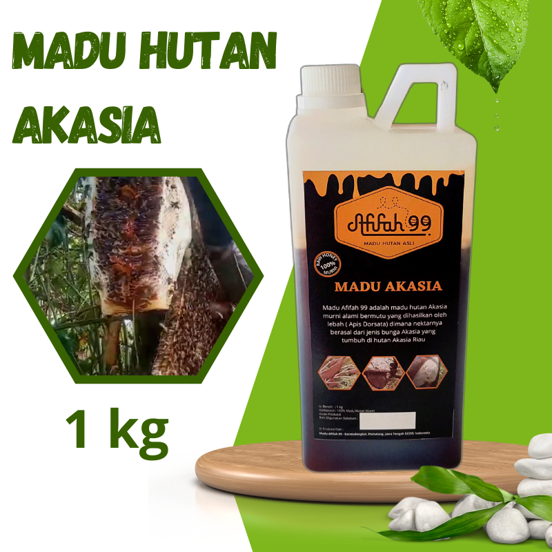 

Madu Hutan Akasia Afifah 99 (1kg) Madu Akasia - Madu Hutan Asli Murni Raw Honey