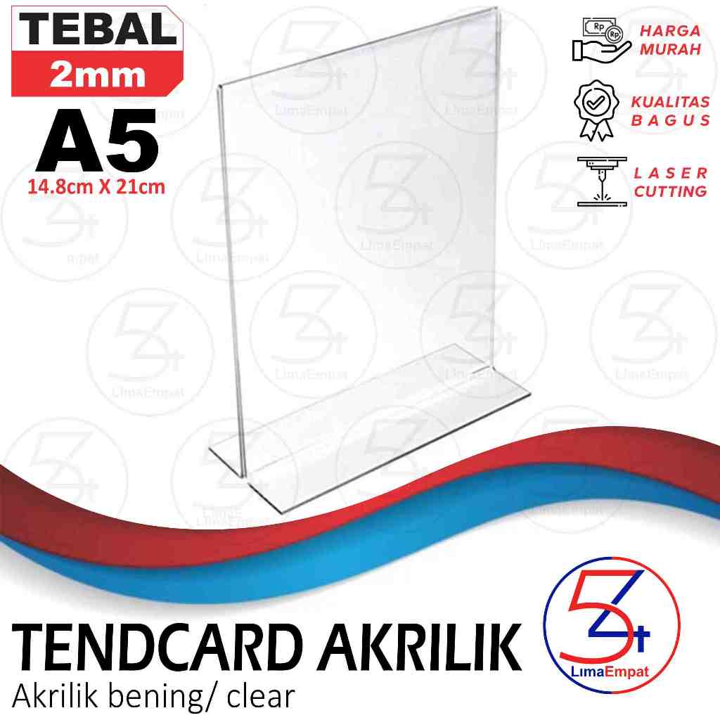 

Tempat Brosur Akrilik / Tent Card Holder Qris Barcode / Nomor Menu Meja Portrait T - Ukuran A5 2mm