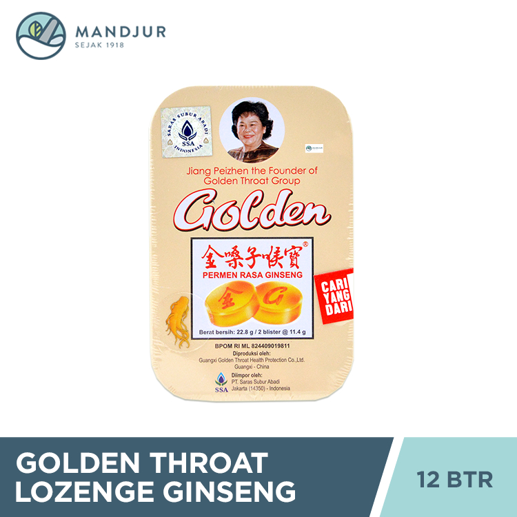 

Golden Throat Lozenge Ginseng - Permen Pelega Tenggorokan