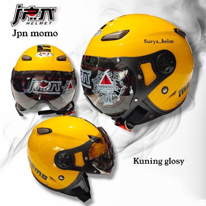 HELM CLASIC JPN MOMO ORIGINAL WARNA KUNING GLOSY