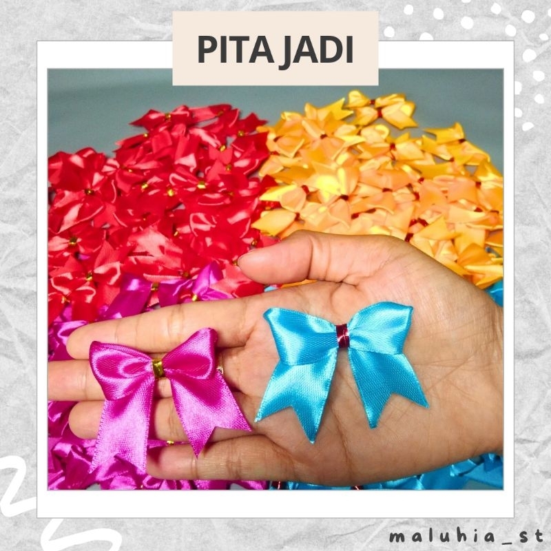 

[50 Pcs] Pita Jadi / Pita Tempel (aplikasi dari pita satin 2 cm)